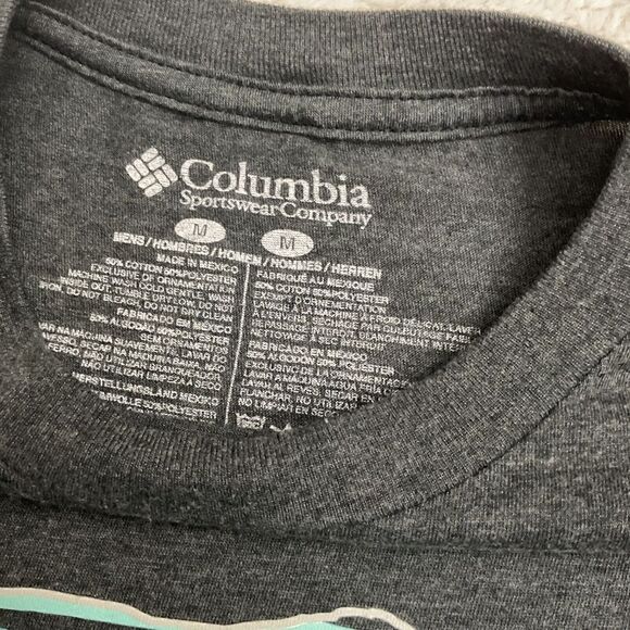 Columbia Sportswear T Shirt Mens Medium Gray Large Front Mountain Bear Graphic - Picture 5 of 9